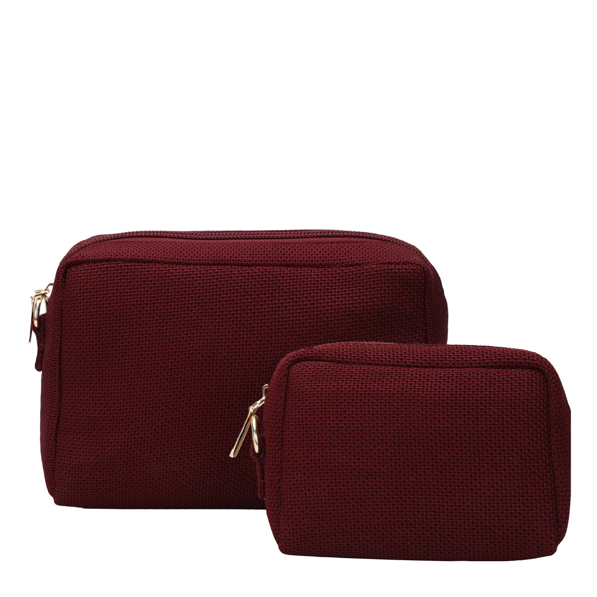 Aura Vanity Pouches| Made from Recycled Plastic Yarn – Travel Organiser on Brown Living™. SKU: VSet001. Img 2.