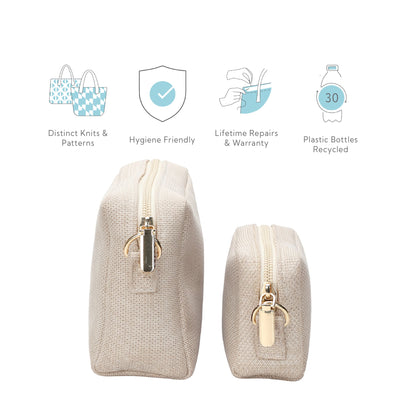 Aura Vanity Pouches| Made from Recycled Plastic Yarn – Travel Organiser on Brown Living™. SKU: VSet002. Img 10.