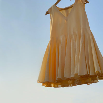 Aurelia Butter Yellow Cotton Dress for Effortless Elegance – Womens Dress on Brown Living™. SKU: ER-AURELIA-DRS-XXS-001. Img 5.