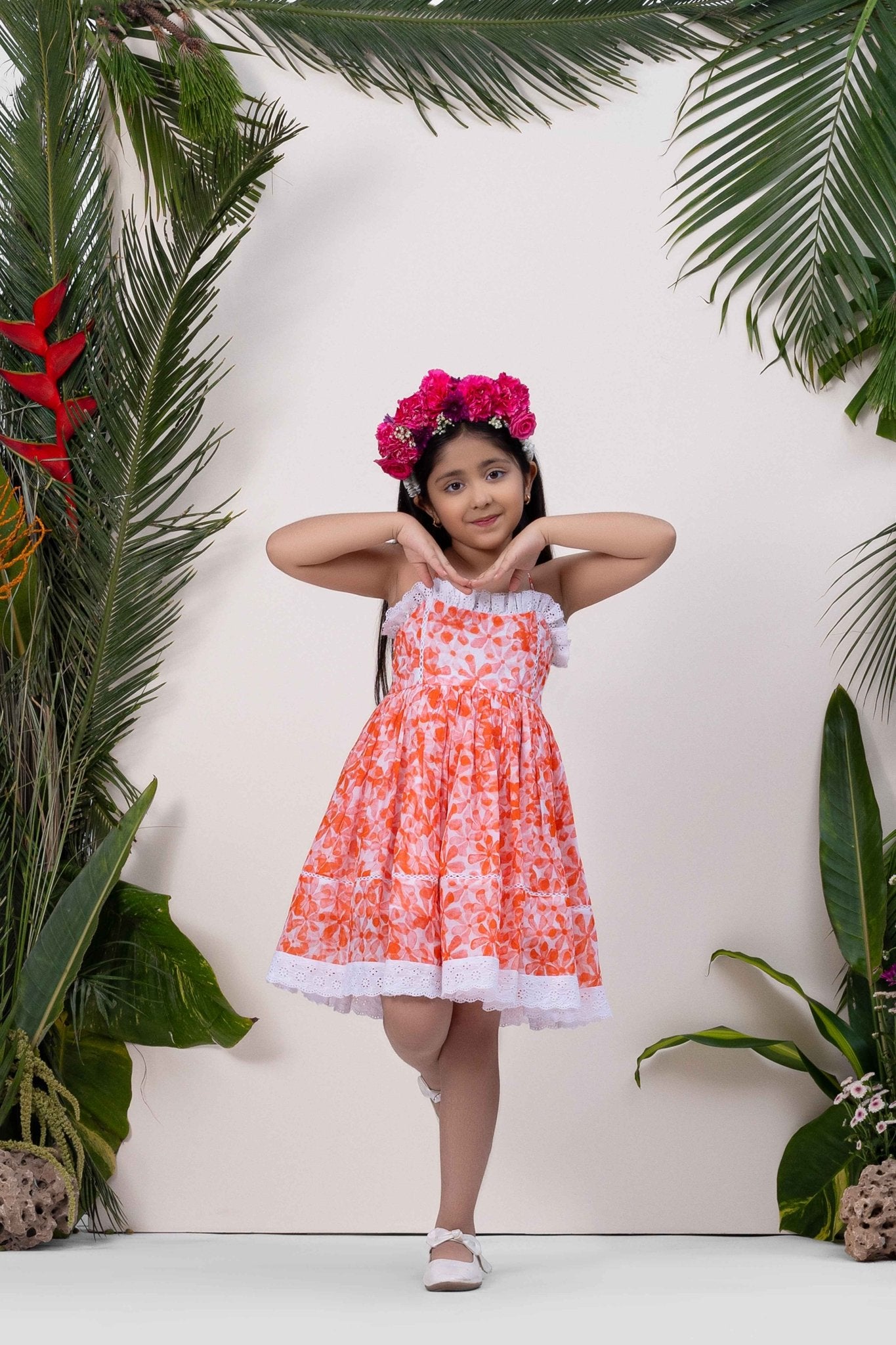Aurora Noodle Strap Dress | Cute & Comfy Summer Dress for Girls – Kids Daywear Sets on Brown Living™. SKU: ML-EN-AS-3403to4. Img 2.