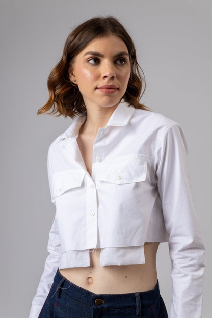 Austin White Upcycled Cotton Shirt | Verified Sustainable by Brown Living™