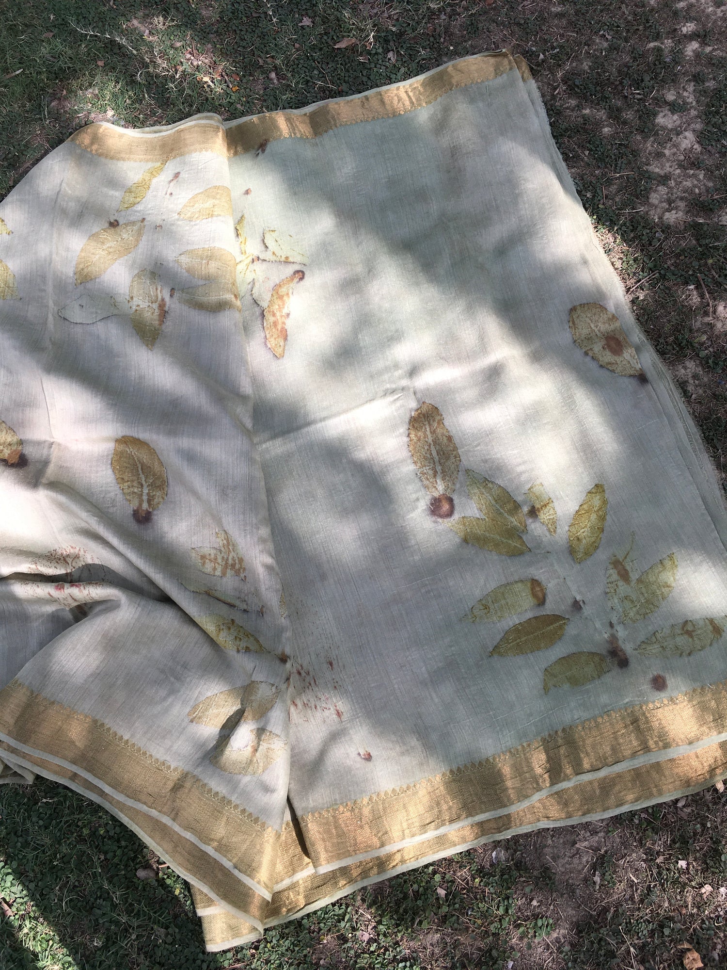 Autumn Petal Matka Silk Saree for Women – Womens Saree on Brown Living™. SKU: MTS4. Img 3.