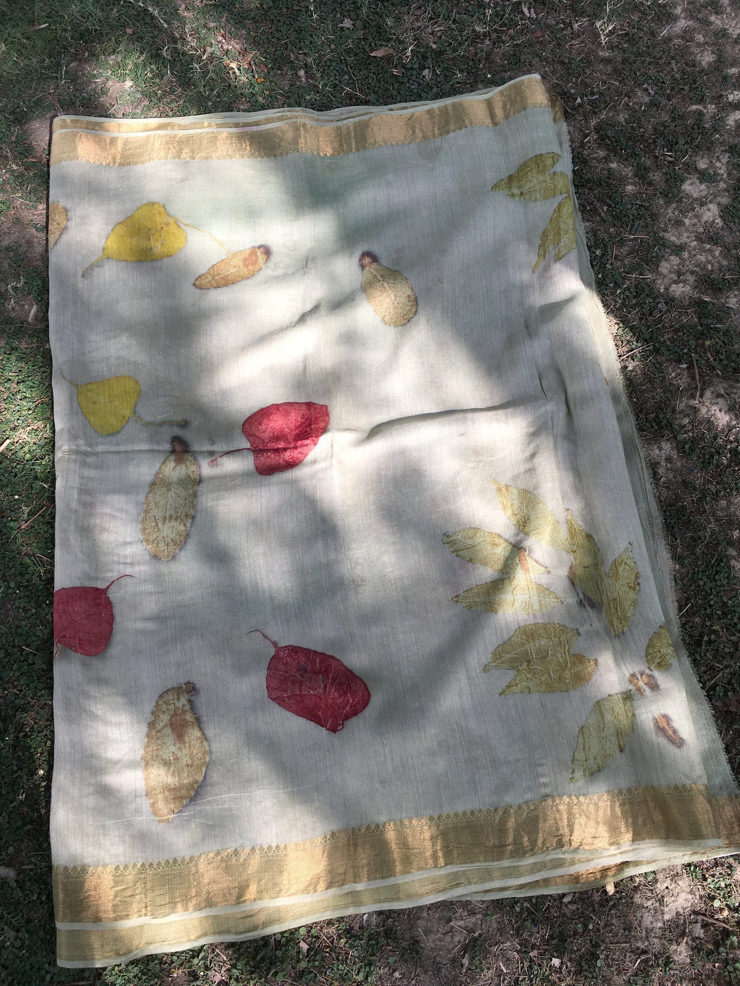 Autumn Petal Matka Silk Saree for Women – Womens Saree on Brown Living™. SKU: MTS4. Img 2.