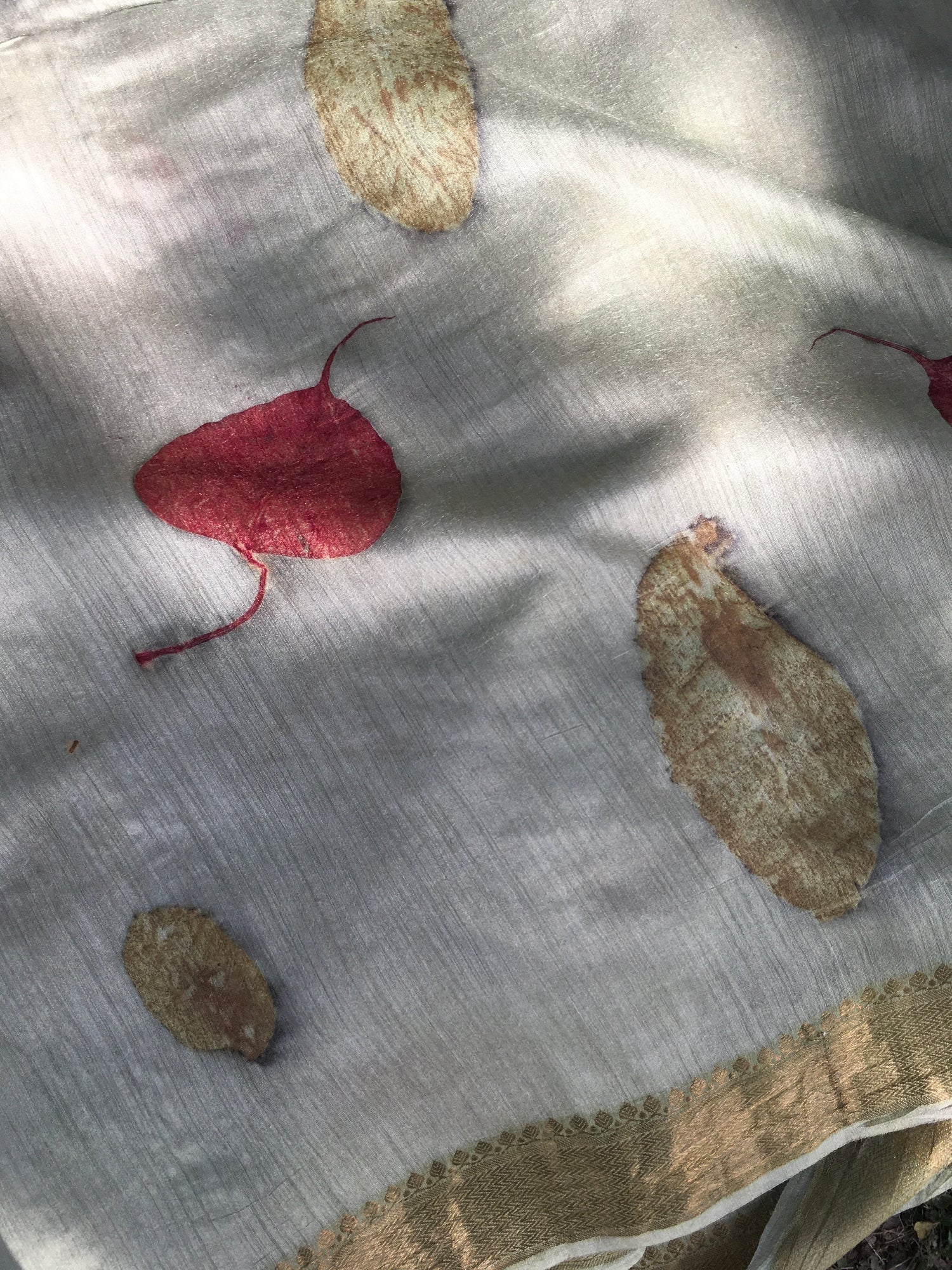 Autumn Petal Matka Silk Saree for Women – Womens Saree on Brown Living™. SKU: MTS4. Img 4.