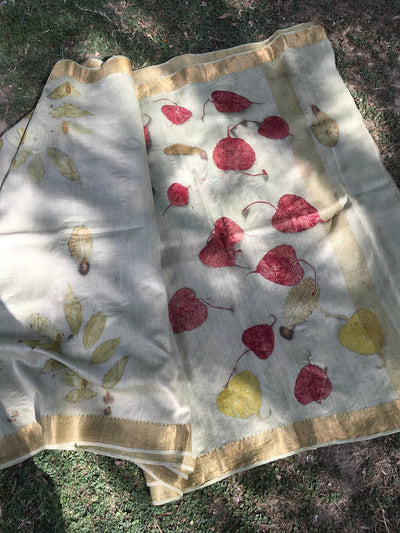 Autumn Petal Matka Silk Saree for Women – Womens Saree on Brown Living™. SKU: MTS4. Img 1.