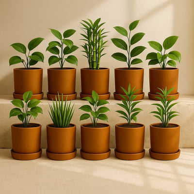 Autumn Planter Small 4 Inch | Handcrafted Decorative Pot – Pots & Planters on Brown Living™. SKU: PL1-10. Img 9.