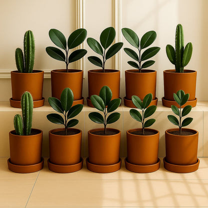 Autumn Planter Small 4 Inch | Handcrafted Decorative Pot – Pots & Planters on Brown Living™. SKU: PL1-10. Img 8.