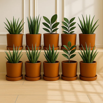 Autumn Planter Small 4 Inch | Handcrafted Decorative Pot – Pots & Planters on Brown Living™. SKU: PL1-10. Img 11.