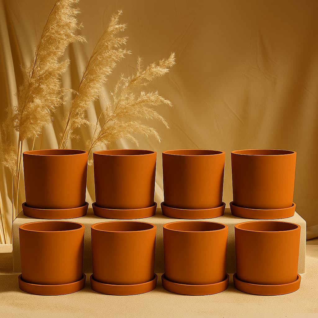 Autumn Planter Small 4 Inch | Handcrafted Decorative Pot – Pots & Planters on Brown Living™. SKU: PL1-8. Img 12.