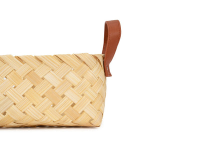 Avella Handcrafted Bamboo Basket with Handles - Setr of 2 – Baskets & Boxes on Brown Living™. SKU: BT-2657. Img 4.