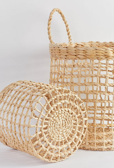 Avni - Banana Fiber Storage Basket – Baskets & Boxes on Brown Living™. SKU: S-004. Img 2.