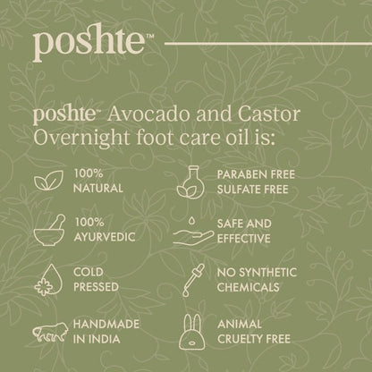 Avocado & Castor Overnight Foot Care Oil | For Healthy & Happy Feet – Body Oil on Brown Living™. SKU: 8.91E+12P2. Img 3.