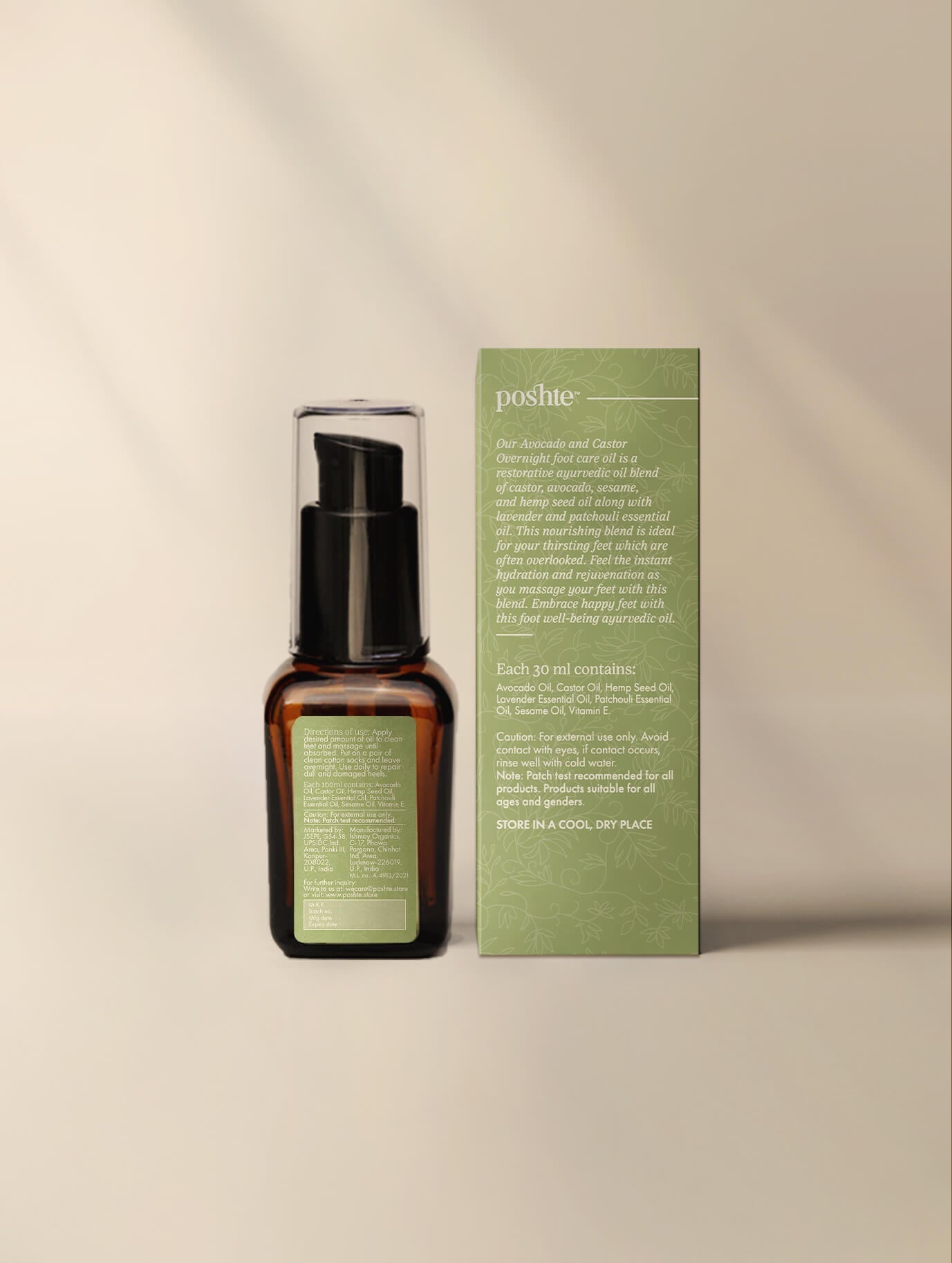 Avocado & Castor Overnight Foot Care Oil | For Healthy & Happy Feet – Body Oil on Brown Living™. SKU: 8.91E+12P2. Img 2.