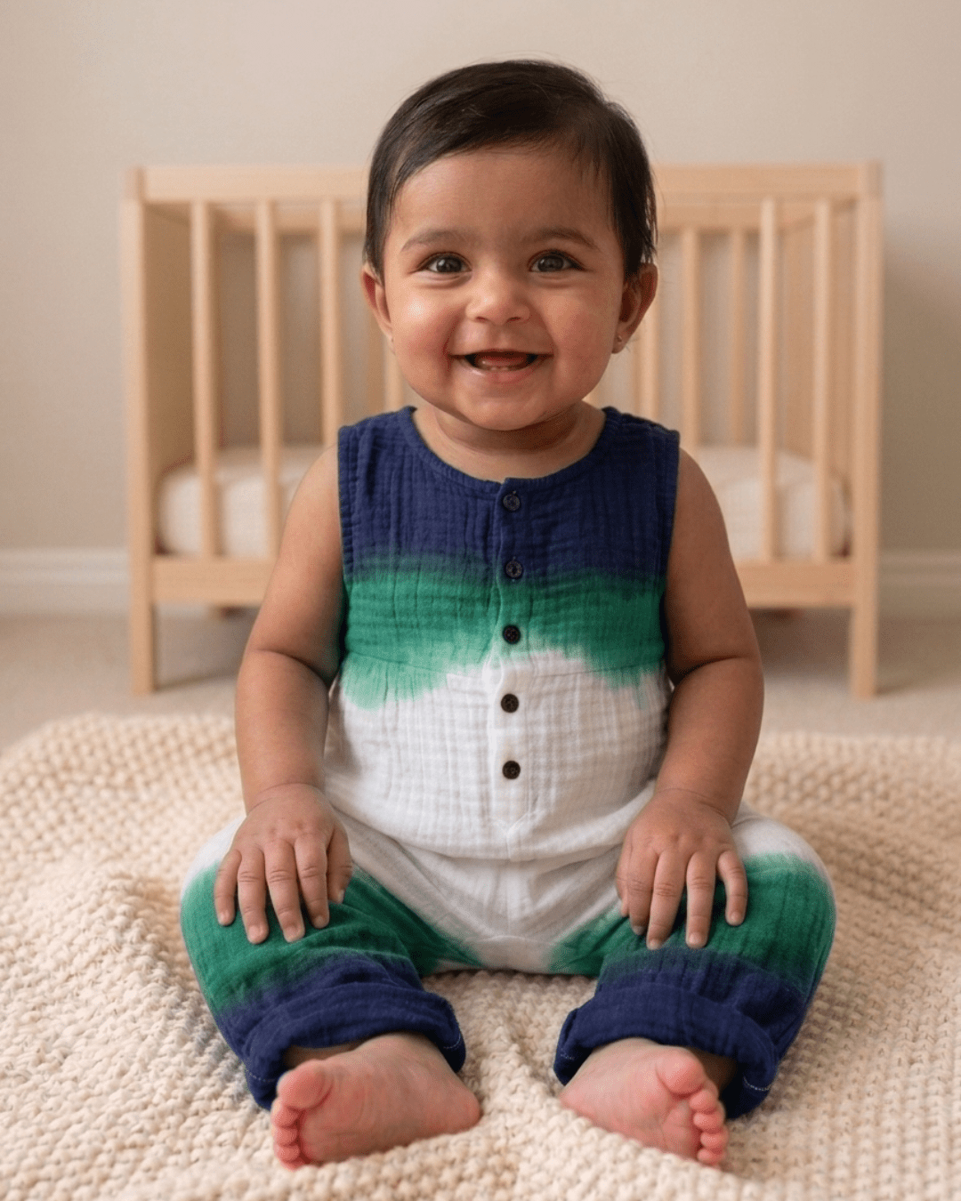 Ayurvastra Onesie for Babies – Gentle Care for Eczema-Prone Skin – Kids Daywear Sets on Brown Living™. SKU: GWO02. Img 4.