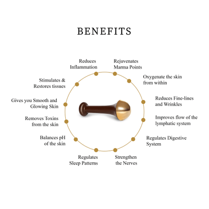 Ayurveda Kansa Wand for Face & Body – Wooden Handle, 4.5 cm – Massager on Brown Living™. SKU: TET42. Img 4.