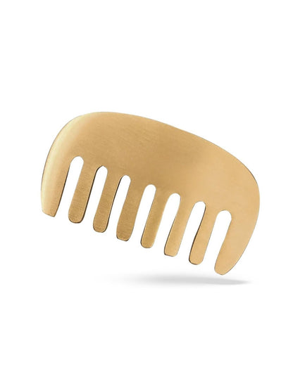 Ayurveda Natural Kansa Hair Comb | Pure Bronze Scalp Massaging Comb – Hair Comb on Brown Living™. SKU: kansacomb1. Img 5.