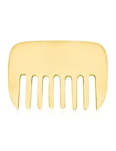 Ayurveda Natural Kansa Hair Comb | Pure Bronze Scalp Massaging Comb – Hair Comb on Brown Living™. SKU: kansacomb1. Img 6.