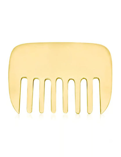 Ayurveda Natural Kansa Hair Comb | Pure Bronze Scalp Massaging Comb – Hair Comb on Brown Living™. SKU: kansacomb1. Img 6.