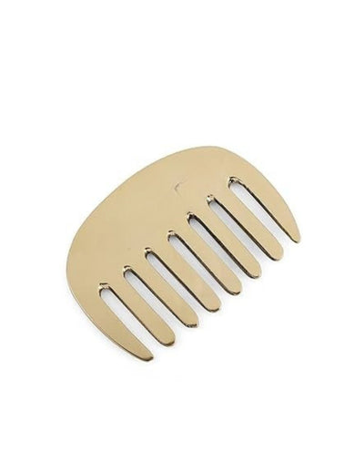 Ayurveda Natural Kansa Hair Comb | Pure Bronze Scalp Massaging Comb – Hair Comb on Brown Living™. SKU: kansacomb1. Img 3.