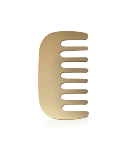 Ayurveda Natural Kansa Hair Comb | Pure Bronze Scalp Massaging Comb – Hair Comb on Brown Living™. SKU: kansacomb1. Img 4.