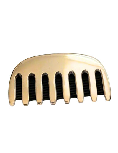 Ayurveda Natural Kansa Hair Comb | Pure Bronze Scalp Massaging Comb – Hair Comb on Brown Living™. SKU: kansacomb1. Img 2.