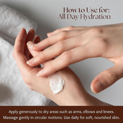 Ayurvedic Body Milk with A2 Ghee & Ganga Jal – Body Lotion on Brown Living™. SKU: 014. Img 6.