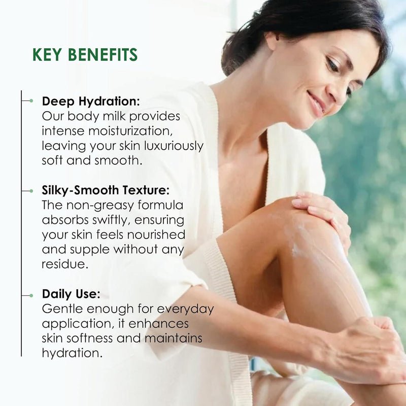 Ayurvedic Body Milk with A2 Ghee & Ganga Jal – Body Lotion on Brown Living™. SKU: 014. Img 5.