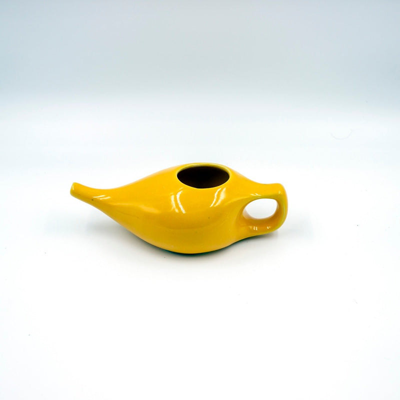 Ayurvedic Ceramic Jala Neti Pot for Nasal Cleansing - Yellow | Verified Sustainable by Brown Living™