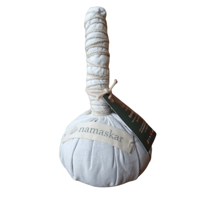 Ayurvedic Massage Potli Herbal Therapy Relaxation Bundle – Massager on Brown Living™. SKU: NAMPOTLI. Img 4.