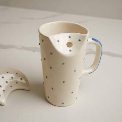 Azure Ceramic Sipper with Steel Straw | Reusable Ceramic Travel Cup – Gift Hampers on Brown Living™. SKU: RKH-17. Img 4.