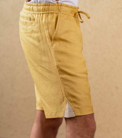 Azure Shorts - Mustard - Hemp Tencel | Verified Sustainable by Brown Living™