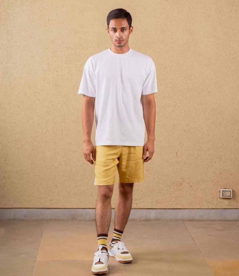 Azure Shorts - Mustard - Hemp Tencel | Verified Sustainable by Brown Living™