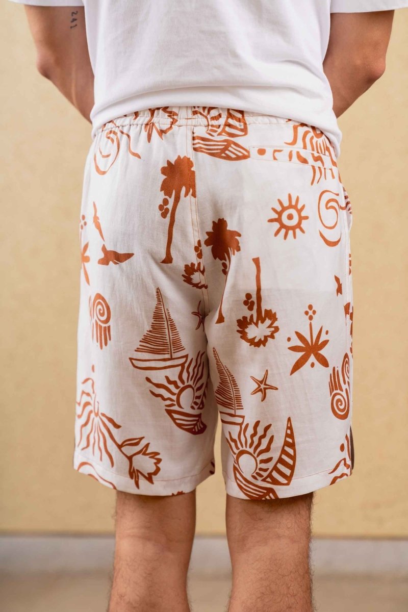 Azure Shorts - Print - Hemp Tencel | Verified Sustainable by Brown Living™