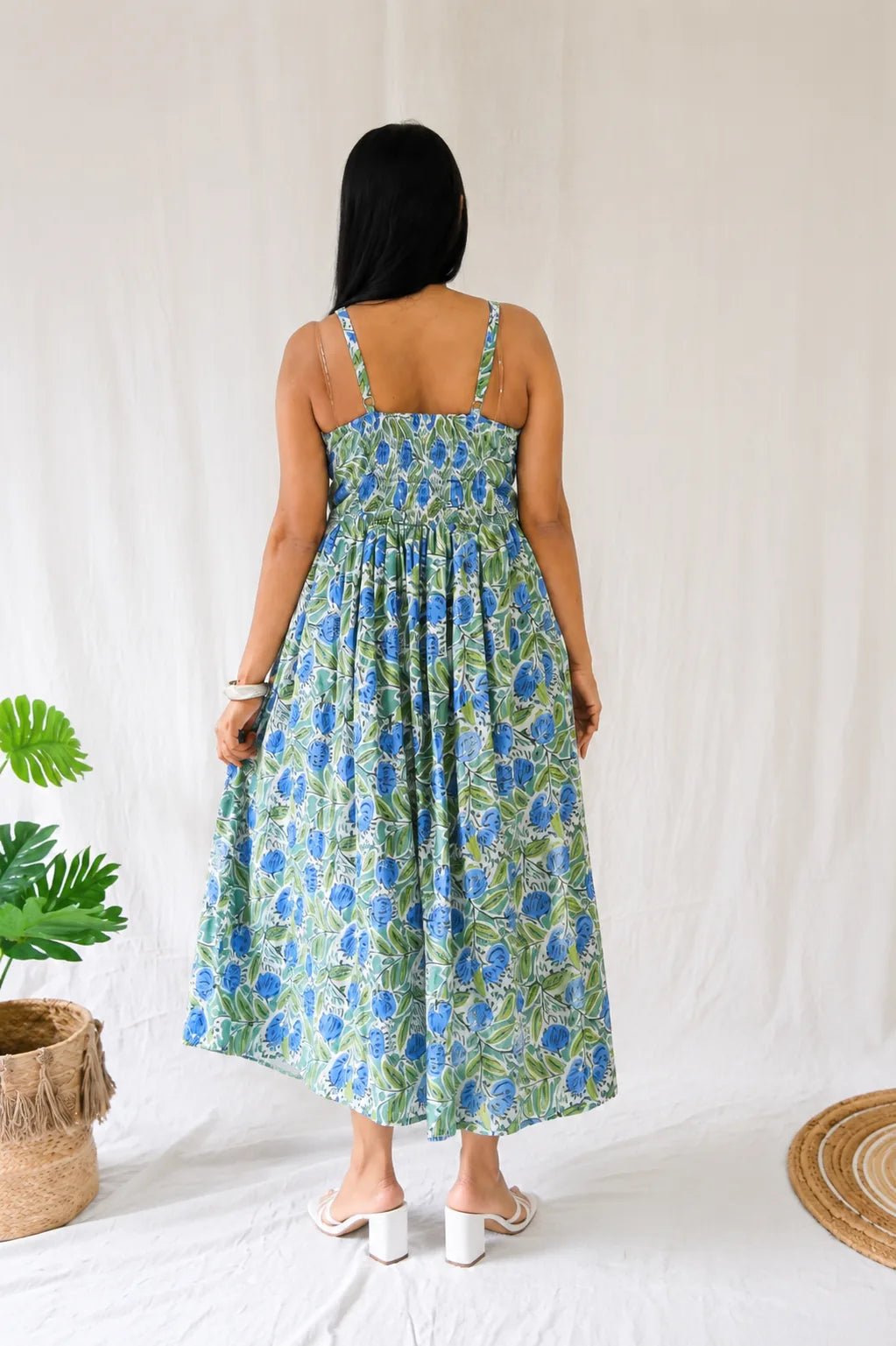 Baag Teal Cotton Dress for Women | Comfortable Everyday Cotton Dress – Womens Dress on Brown Living™. SKU: JUL25-TSD-FGEJ-SG-2. Img 2.