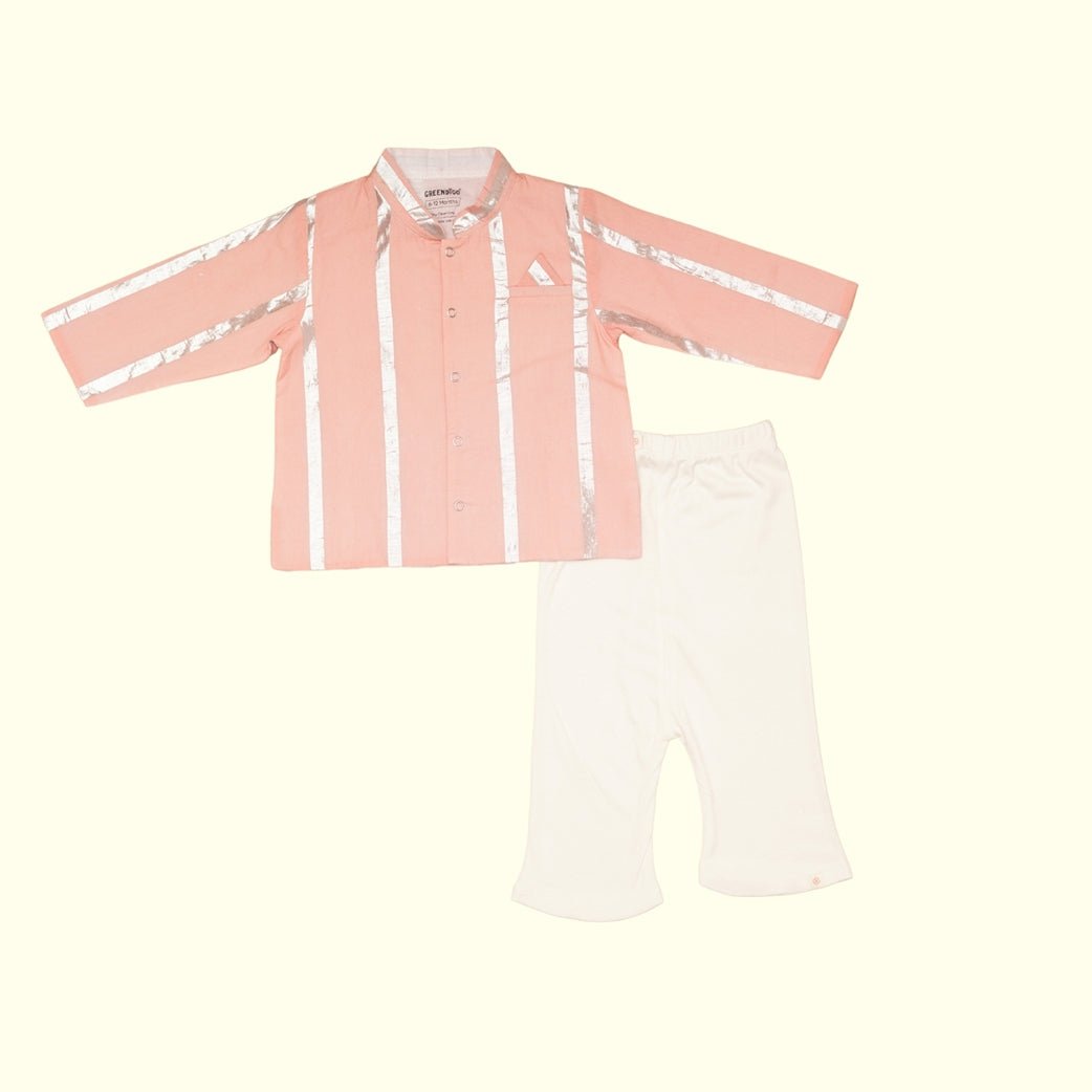 Baby Boy Cotton Sherwani & Pant Set - Shubh | Verified Sustainable by Brown Living™