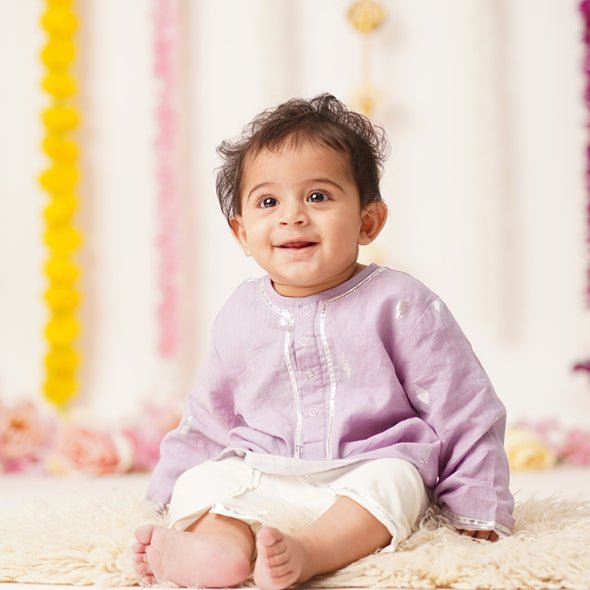 Baby Boy Cotton Short Kurta & Dhoti Pant Set - Vasant | Verified Sustainable by Brown Living™