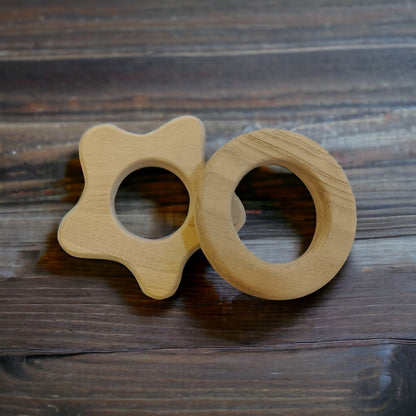 Baby Gum Soothing Neem Wooden Teethers – Flower & Circle Shapes – Baby Teethers & Soothers on Brown Living™. SKU: T_FLR-CRL. Img 5.