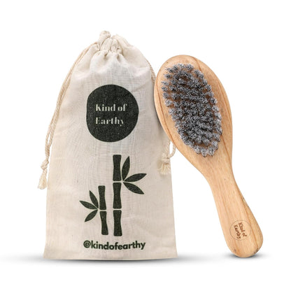 Baby Hair Brush for Infants – Natural Cradle Cap Gentle Brush – Hair Brush on Brown Living™. SKU: KOE019-TB. Img 5.
