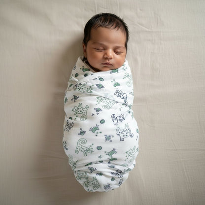 Baby Organic Cotton Swaddle Blanket – Baby Swaddle on Brown Living™. SKU: KOI - MNT - SWD. Img 8.