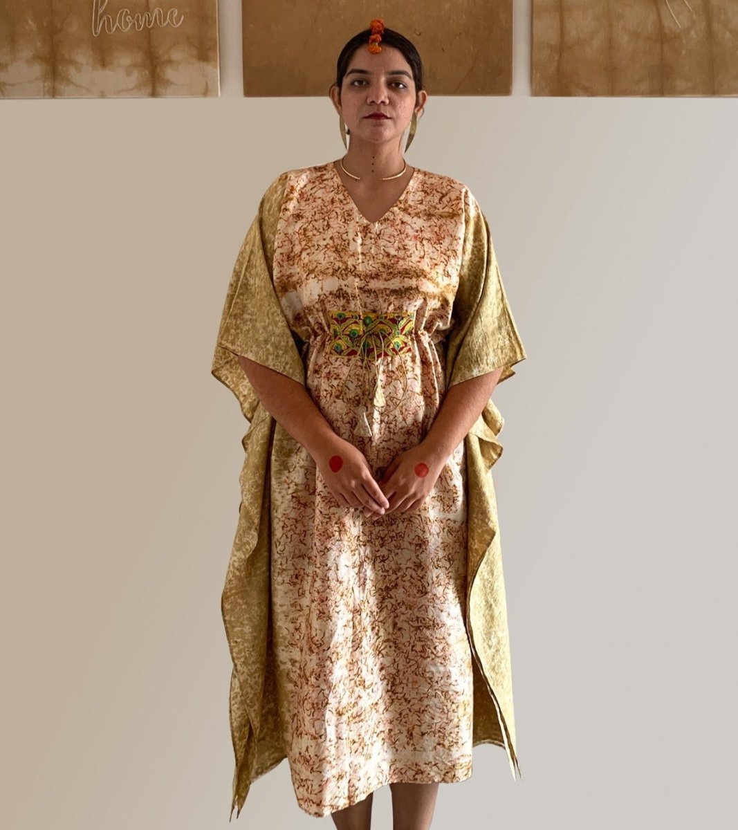 Bageecha Naturally Dyed Handcrafted Katan Silk Cocktail Dress | Verified Sustainable by Brown Living™