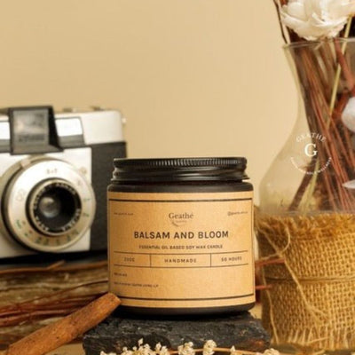 Balsam And Bloom Soy Wax Essential Oil Scented Candle – Candles & Fragrances on Brown Living™. SKU: CNDBB001. Img 1.