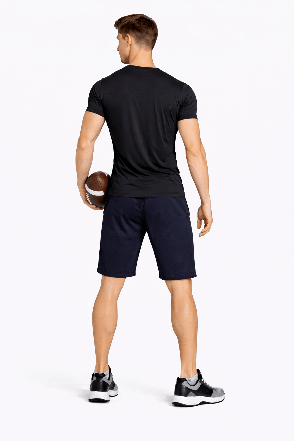 Bamboo Active Shorts For Men With Side Pockets – Mens Shorts on Brown Living™. SKU: M-KNEE-SHORT-BLK-M. Img 6.