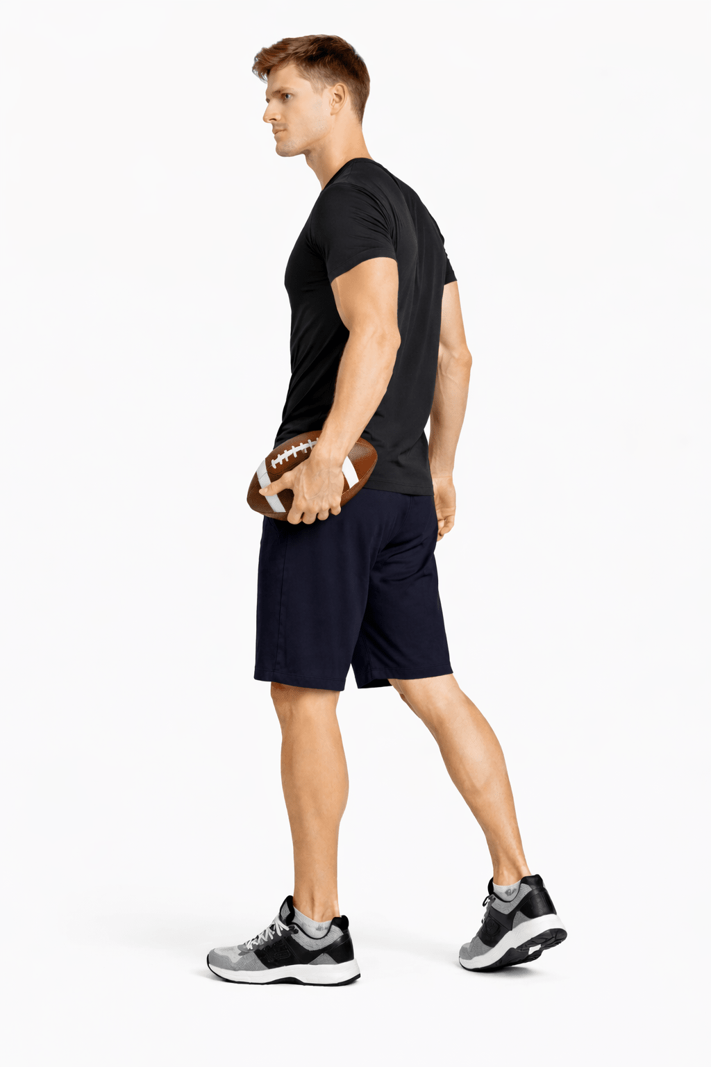 Bamboo Active Shorts For Men With Side Pockets – Mens Shorts on Brown Living™. SKU: M-KNEE-SHORT-BLK-M. Img 8.