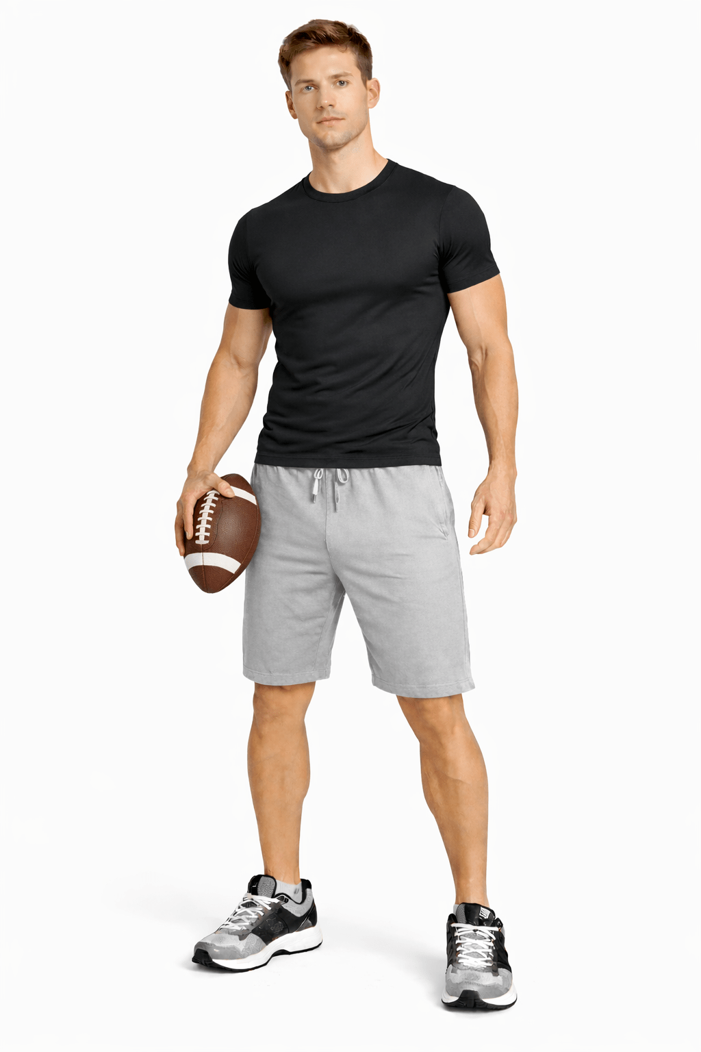 Bamboo Active Shorts For Men With Side Pockets – Mens Shorts on Brown Living™. SKU: M-KNEE-SHORT-GRAY-M. Img 13.