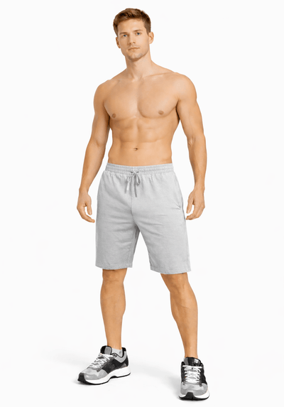 Bamboo Active Shorts For Men With Side Pockets – Mens Shorts on Brown Living™. SKU: M-KNEE-SHORT-GRAY-M. Img 14.