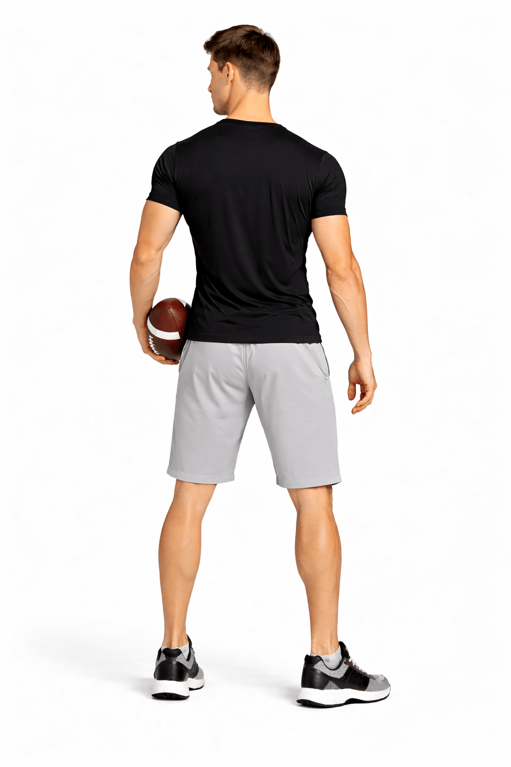 Bamboo Active Shorts For Men With Side Pockets – Mens Shorts on Brown Living™. SKU: M-KNEE-SHORT-NAVY-M. Img 11.