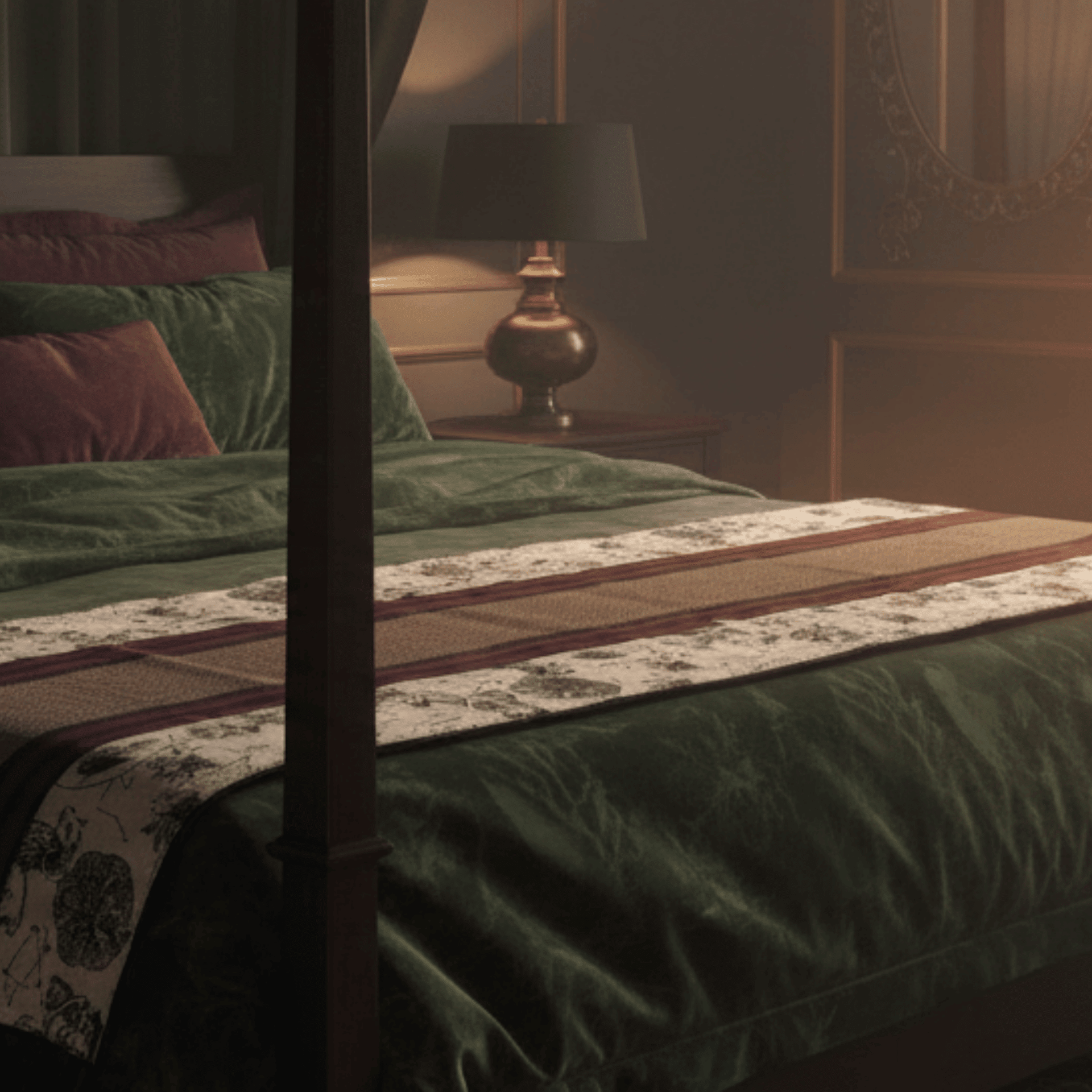 Bamboo Bed Mat Monochrome Jacquard Mystical Weave – Elegant Decor – Bed Linens on Brown Living™. SKU: SK-BDM-NBL-03-JBK. Img 9.