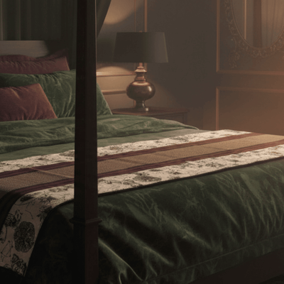 Bamboo Bed Mat Monochrome Jacquard Mystical Weave – Elegant Decor – Bed Linens on Brown Living™. SKU: SK-BDM-NBL-03-JBK. Img 9.