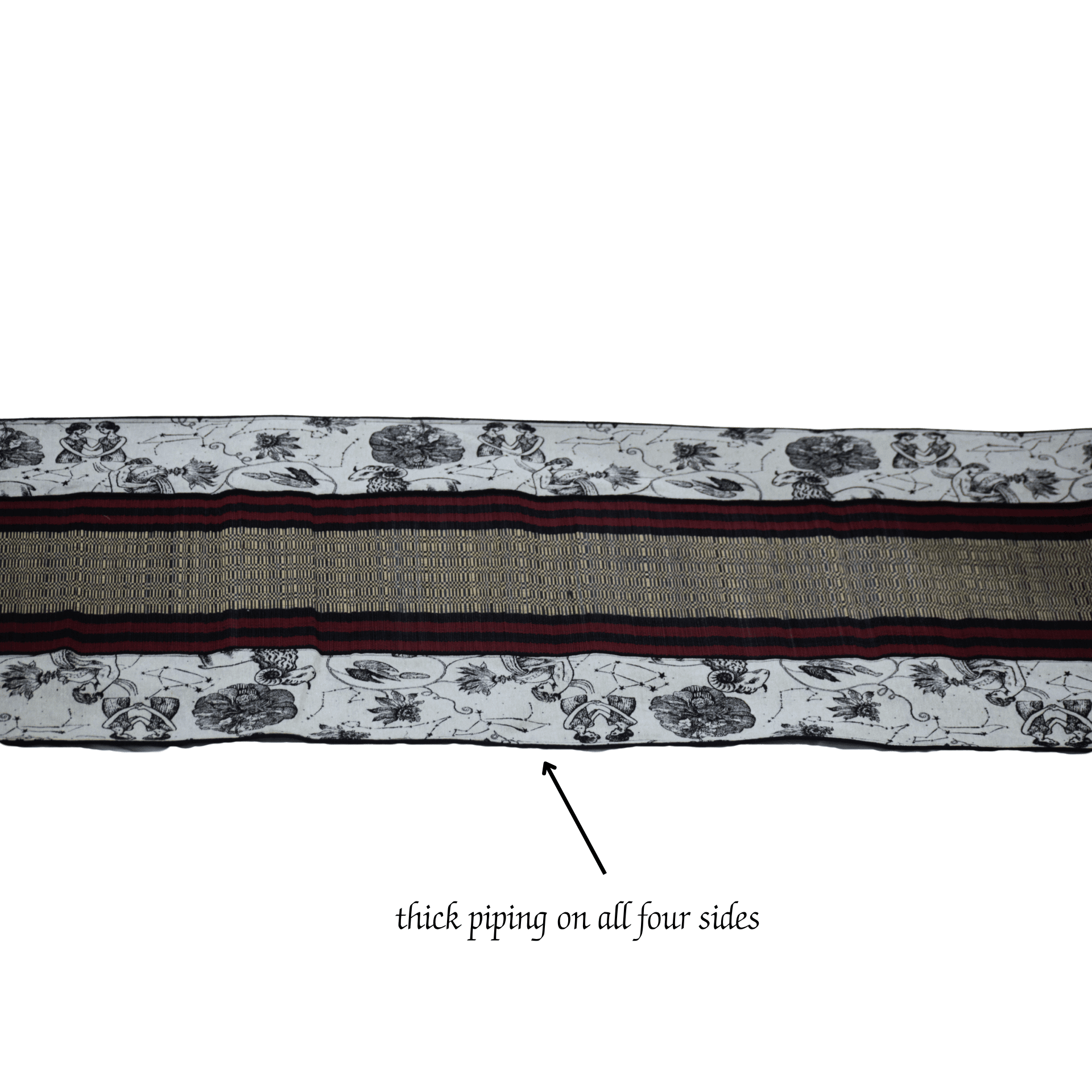 Bamboo Bed Mat Monochrome Jacquard Mystical Weave – Elegant Decor – Bed Linens on Brown Living™. SKU: SK-BDM-NBL-03-JBK. Img 6.