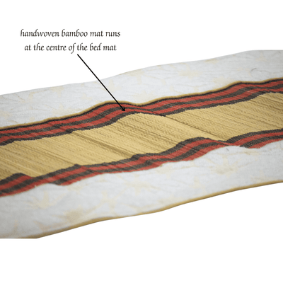 Bamboo Bed Mat Snowflake Weave with Muga Gold – Natural Comfort – Bed Linens on Brown Living™. SKU: SK-BDM-NBG-03-JBG. Img 9.